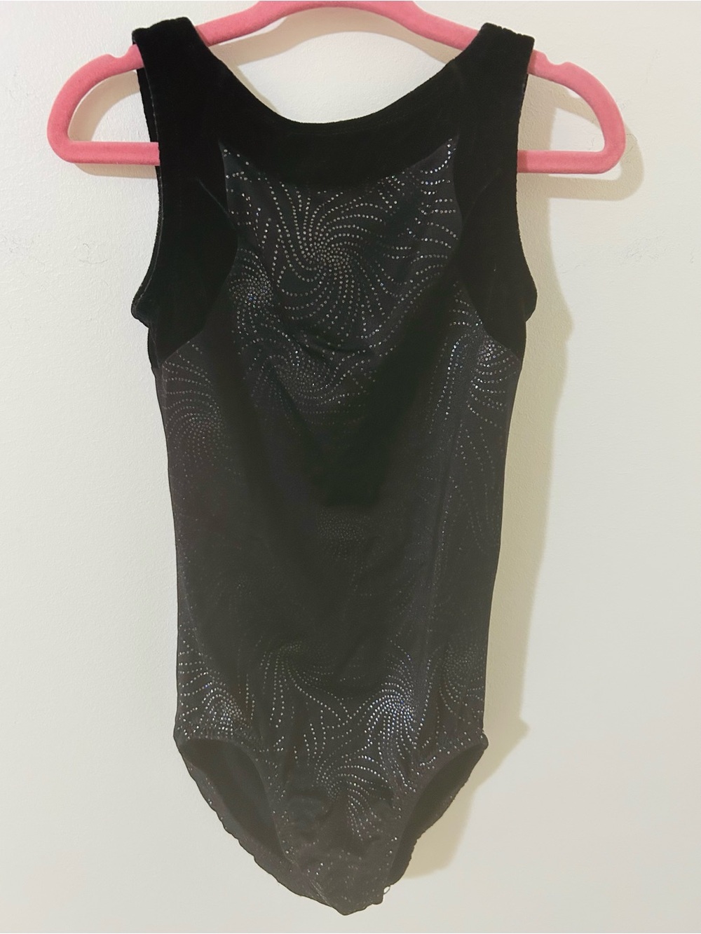 Girls Velvet Metallic Silver Foil Swirl Gymnastics Dance Leotard 3T 4T XS
